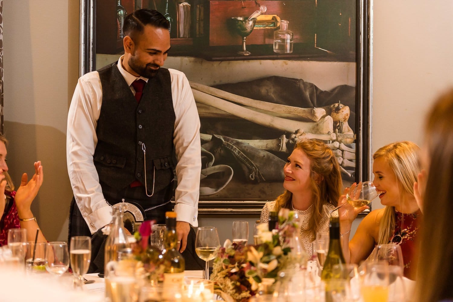 Evening speeches at Hotel Du Vin wedding