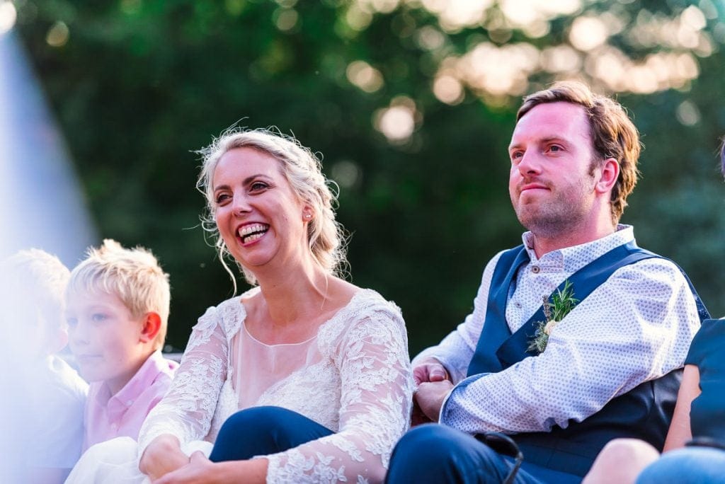 Laughter during wedding speeches at Ingoldisthorpe wedding