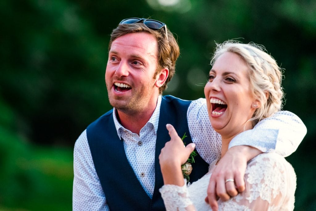 Best man speech makes the newlywed couple laugh
