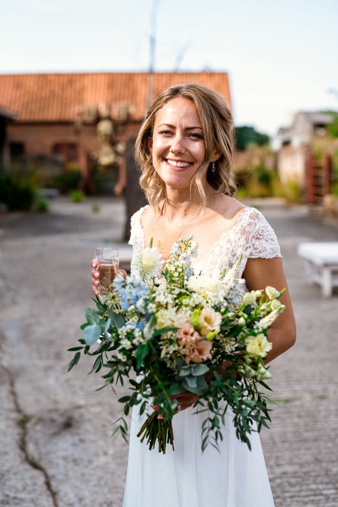 Bridal portrait at Glebe Farm Barn