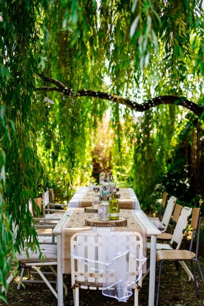 Table display for small and Intimate Boho wedding
